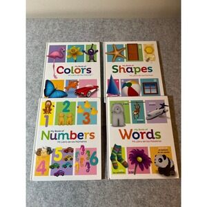 Set of 4 My Book of Colors,Words,Numbers,Shapes Board‎ Book Bilingnual